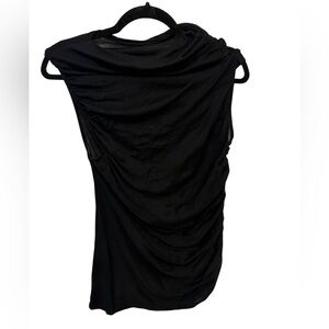 Zara Elegant Black Draped Tunic